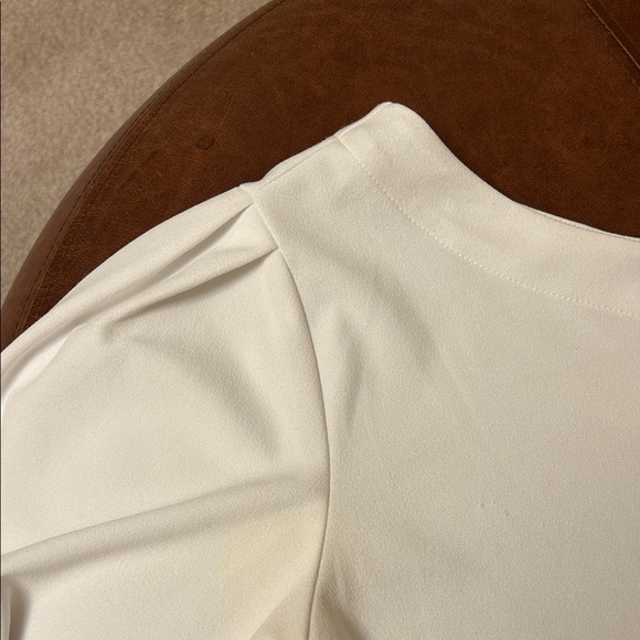 Banana Republic Cream Blouse with Puff Sleeves - Picture 3 of 3